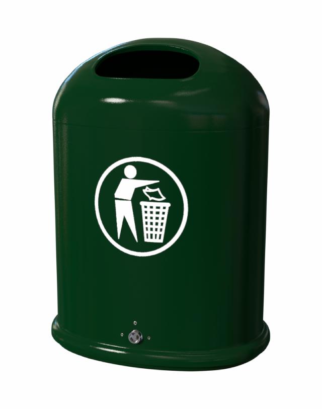 Avfallsbeholder utendørs Model 5033 45 liter Grønn