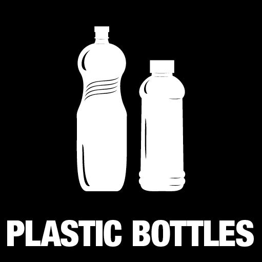 Piktogram Plastic bottles 15x15 cm Kontursnitt Hvit