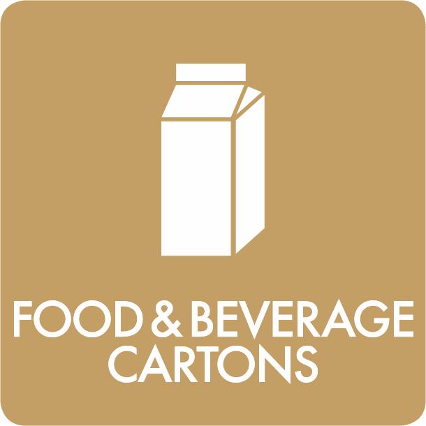 Piktogram Food & beverage cartons 12x12 cm Selvklebende Brun