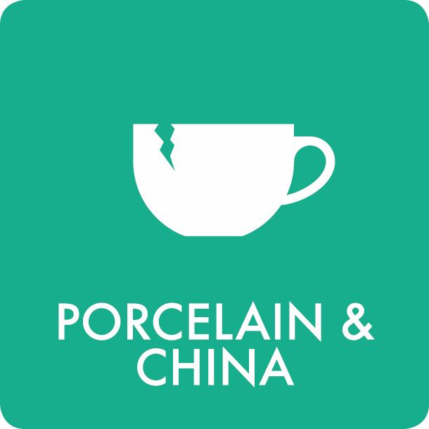 Piktogram Porcelain & China 12x12 cm Selvklebende Lysegrønn